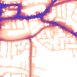Daytime road noise heatmap for KT1 3ED