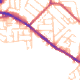 Daytime road noise heatmap for KT1 3FP