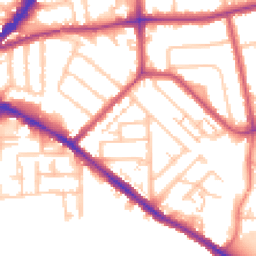 Daytime road noise heatmap for KT1 3LL