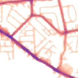 Daytime road noise heatmap for KT1 3PZ