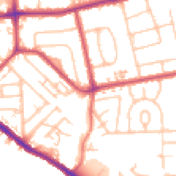 Daytime road noise heatmap for KT1 3RT
