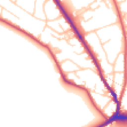 Daytime road noise heatmap for KT1 4BG