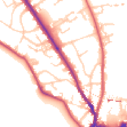 Daytime road noise heatmap for KT1 4DL