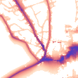Daytime road noise heatmap for KT1 4DQ