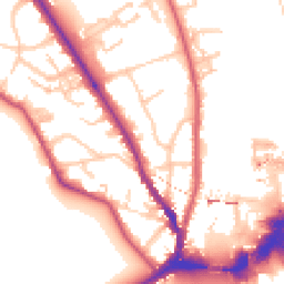 Daytime road noise heatmap for KT1 4DZ