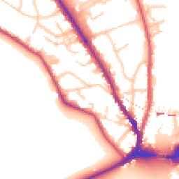 Daytime road noise heatmap for KT1 4EB