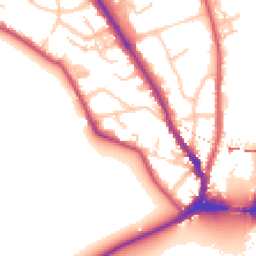 Daytime road noise heatmap for KT1 4EG