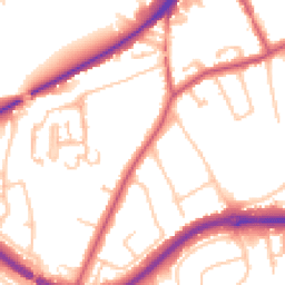 Daytime road noise heatmap for KT10 0AB