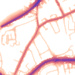Daytime road noise heatmap for KT10 0AG