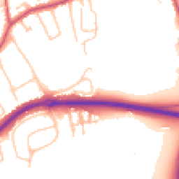 Daytime road noise heatmap for KT10 0AL