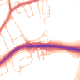 Daytime road noise heatmap for KT10 0AN