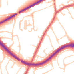Daytime road noise heatmap for KT10 0AP