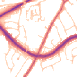 Daytime road noise heatmap for KT10 0AW