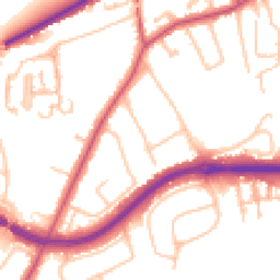 Daytime road noise heatmap for KT10 0BB