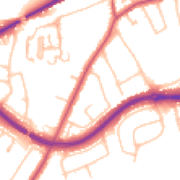 Daytime road noise heatmap for KT10 0BE