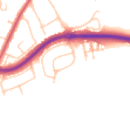 Daytime road noise heatmap for KT10 0BJ