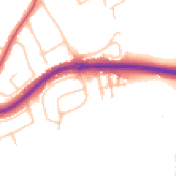 Daytime road noise heatmap for KT10 0BQ