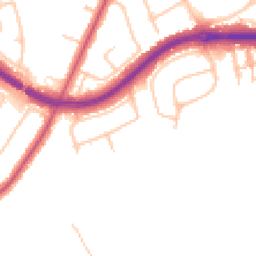 Daytime road noise heatmap for KT10 0BX