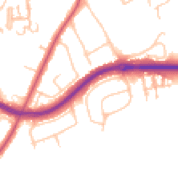 Daytime road noise heatmap for KT10 0DA