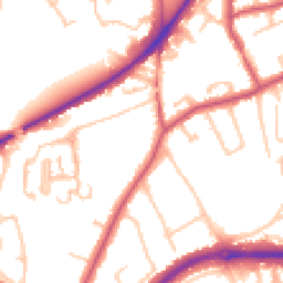 Daytime road noise heatmap for KT10 0EZ