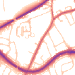 Daytime road noise heatmap for KT10 0GJ