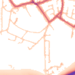 Daytime road noise heatmap for KT10 0LT