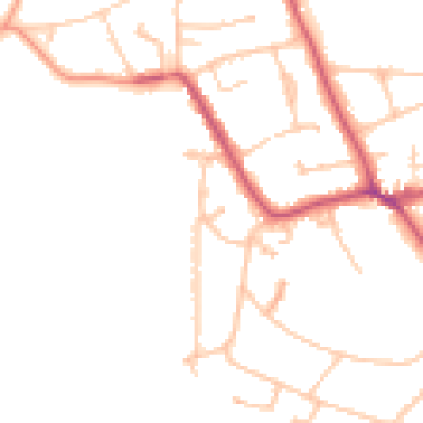 Daytime road noise heatmap for KT10 0PF
