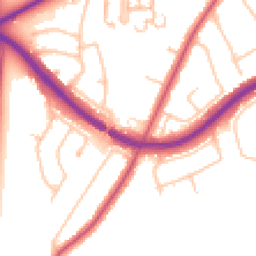 Daytime road noise heatmap for KT10 0SR