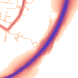 Daytime road noise heatmap for KT10 0TY