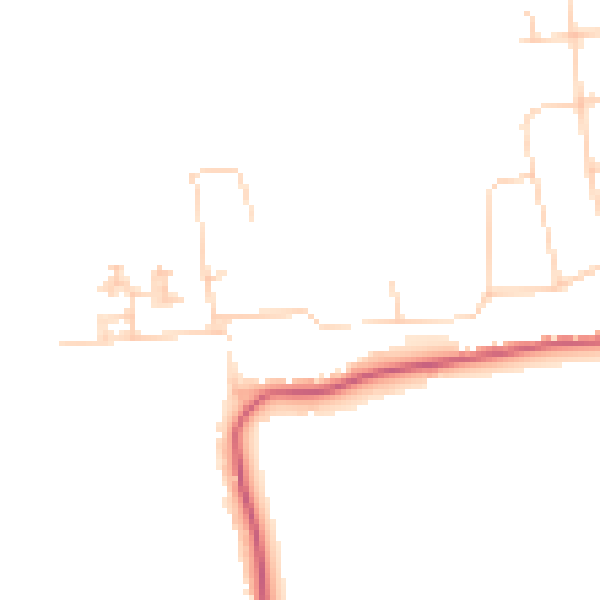 Daytime road noise heatmap for KT10 8BA