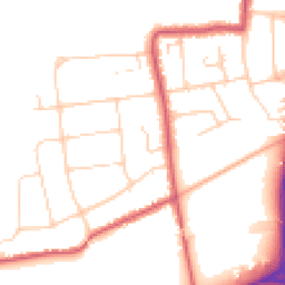 Daytime road noise heatmap for KT10 8EE