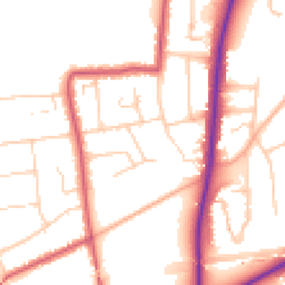 Daytime road noise heatmap for KT10 8JA