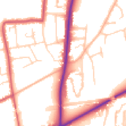 Daytime road noise heatmap for KT10 8JW