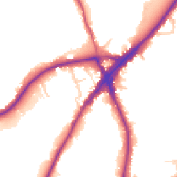 Daytime road noise heatmap for KT10 8NL