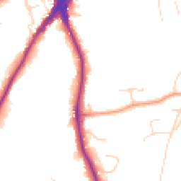 Daytime road noise heatmap for KT10 9AG