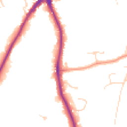 Daytime road noise heatmap for KT10 9EN