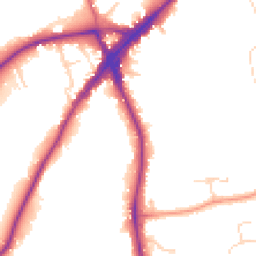 Daytime road noise heatmap for KT10 9ET
