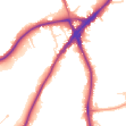Daytime road noise heatmap for KT10 9LF