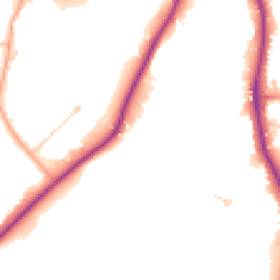 Daytime road noise heatmap for KT10 9LS