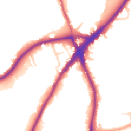 Daytime road noise heatmap for KT10 9QJ