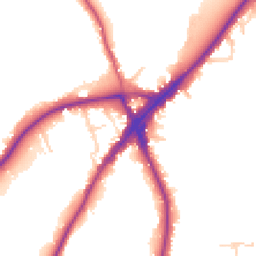 Daytime road noise heatmap for KT10 9QS