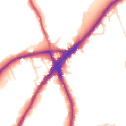 Daytime road noise heatmap for KT10 9RQ