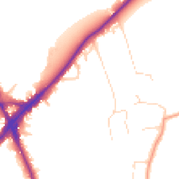 Daytime road noise heatmap for KT10 9TW