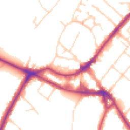 Daytime road noise heatmap for KT12 1AG