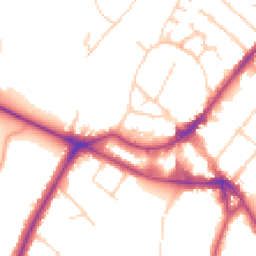 Daytime road noise heatmap for KT12 1AZ