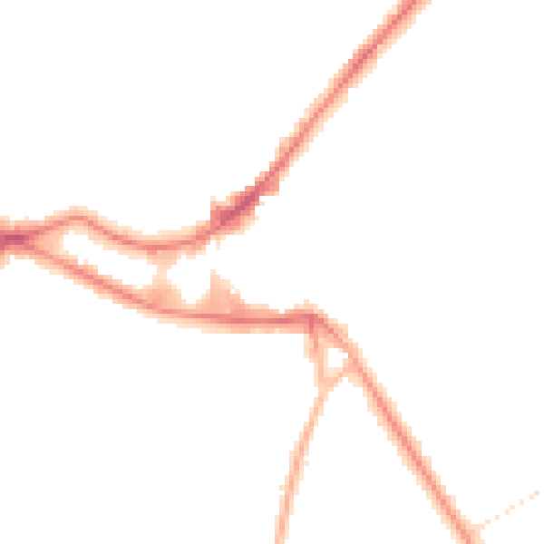 Night-time road noise heatmap for KT12 1BZ