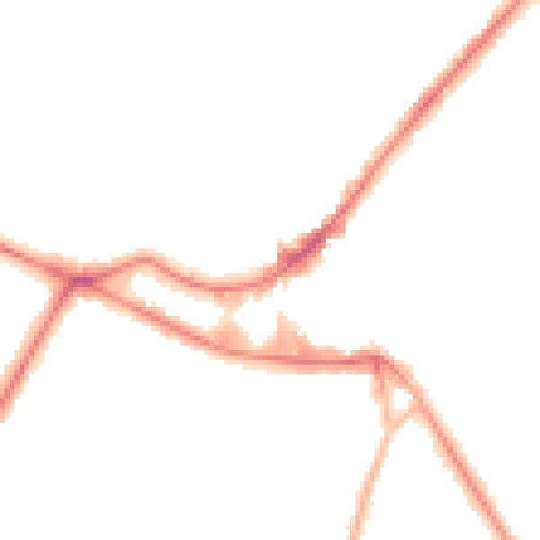 Night-time road noise heatmap for KT12 1DP