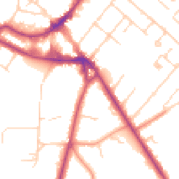 Daytime road noise heatmap for KT12 1JA