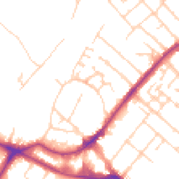 Daytime road noise heatmap for KT12 2NU