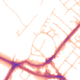 Daytime road noise heatmap for KT12 2PQ